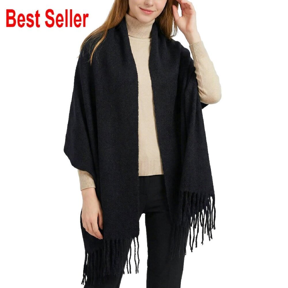 Cashmere-Feel Oversized Winter Scarf Shawl Wrap Thick Blanket Style Unisex